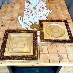 Vintage Lacquered Bamboo Plates